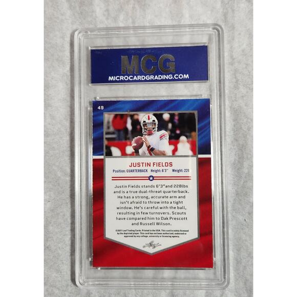 2021 Leaf Draft Justin Fields #49 AA-XRC Gold NM-MT 8 MCG - Picture 5 of 5